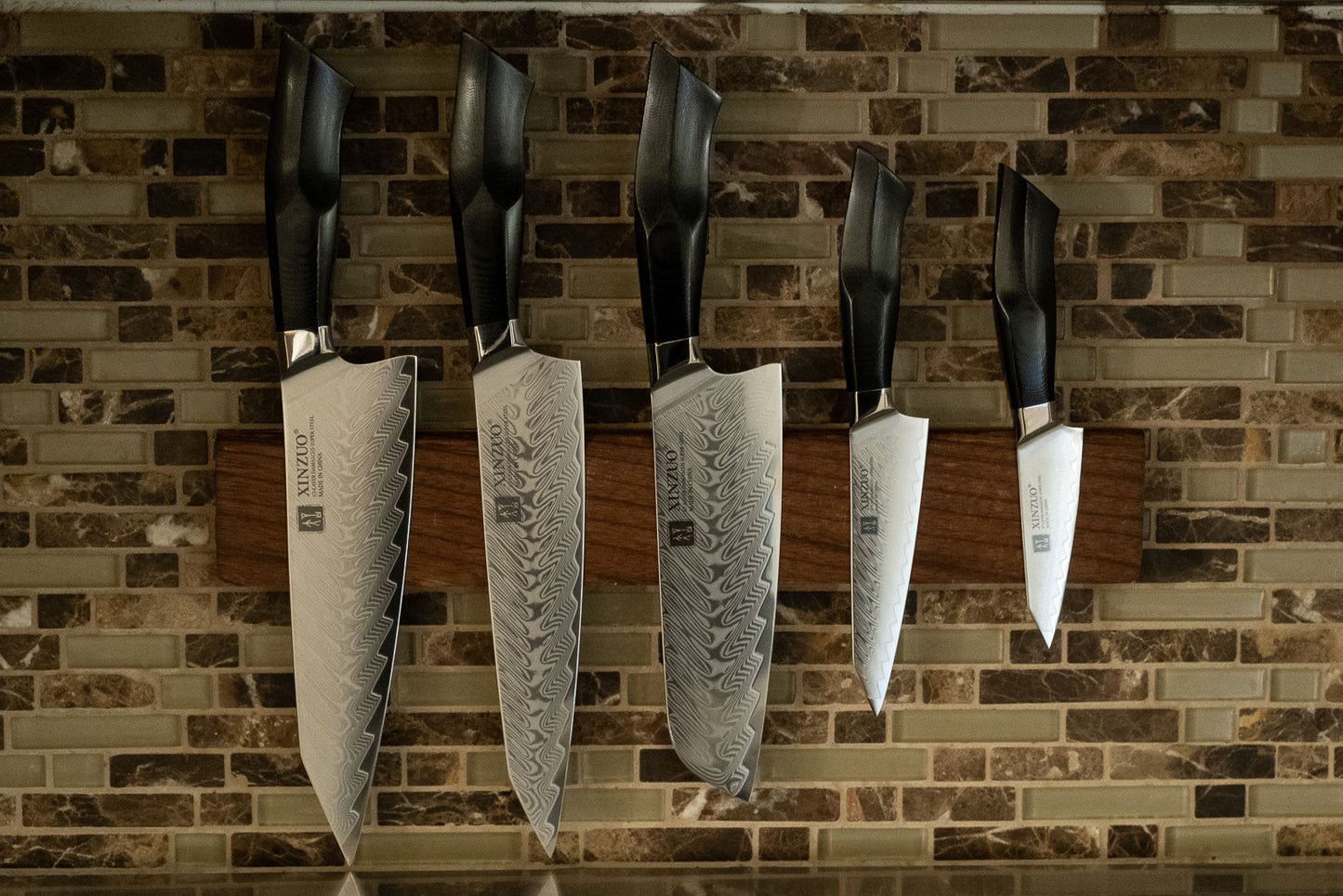 Magnetic Oak Knife Holder