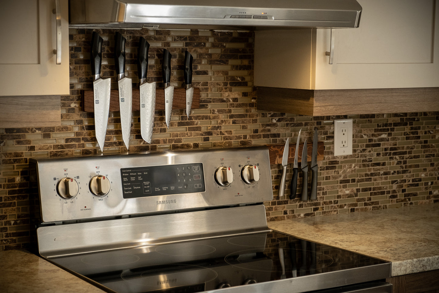 Magnetic Oak Knife Holder