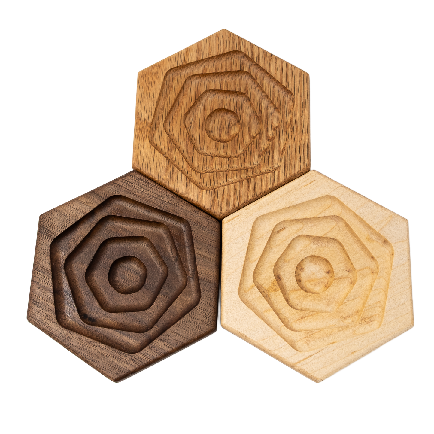 “Planchette apéro hexagonale en noyer noir — porte-verre WoodNutt”
“Planchette apéro hexagonale en érable — finition naturelle food-safe”